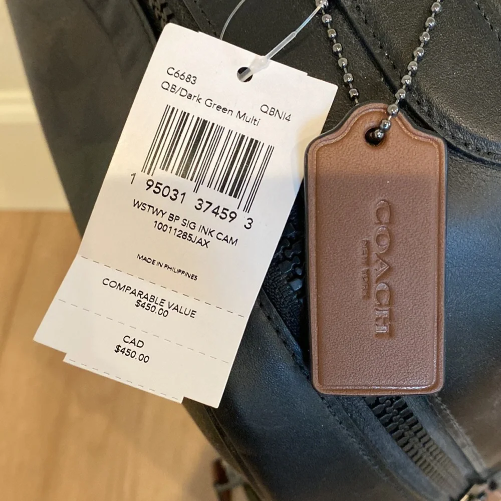 WESTWAY BACKPACK IN SIGNATURE CANVAS WITH CAMO PRINT (COACH C6683) - Picture 7 of 7